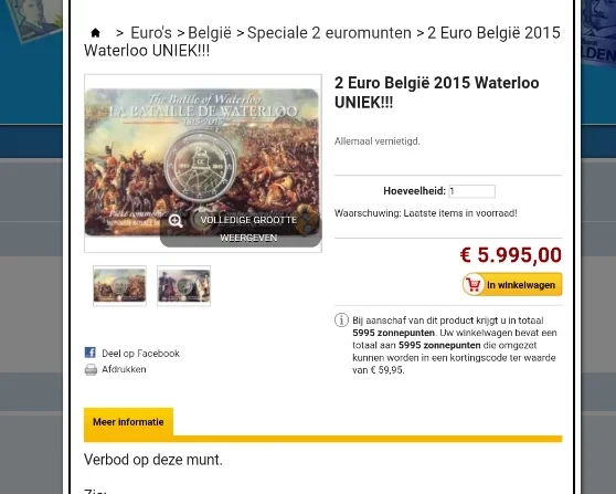 Anuncio 2 Euros Waterloo