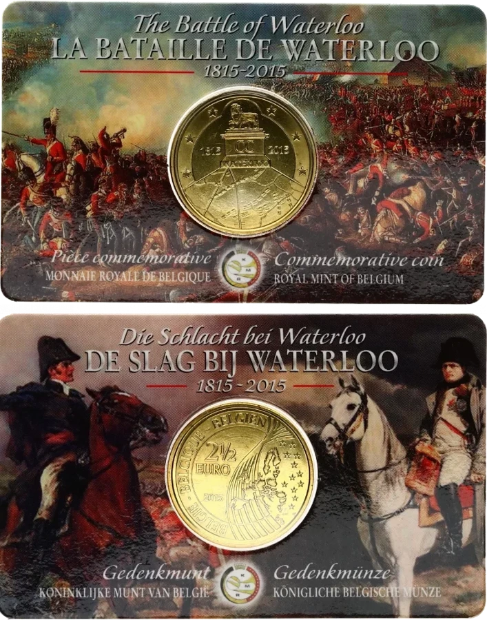 Bélgica - 2,5 Euros 2015 - Batalla de Waterloo - Coincard