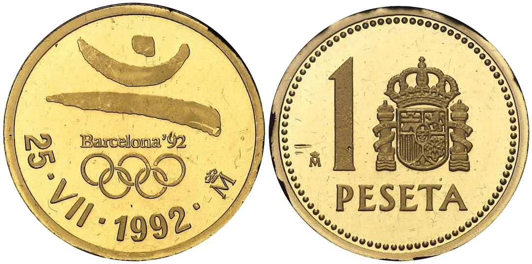 España - 1 Peseta 1992 - Barcelona '92 - Oro