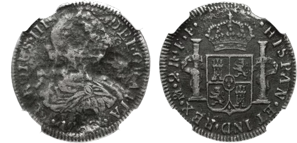 España - 2 Reales 1783 - México - Naufragio de El Cazador