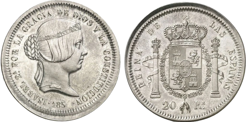 España - 20 Reales 185X - Prueba de Fernández Pescador