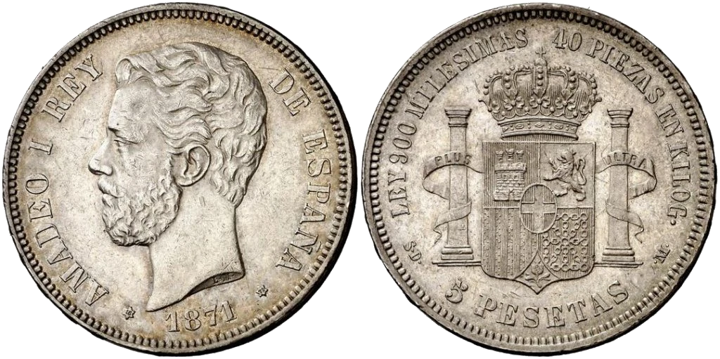 España - 5 Pesetas 1871 Estrella 72