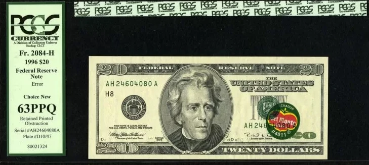 Estados Unidos - 20 Dólares 1996 - Billete del Monte - Anverso - PCGS