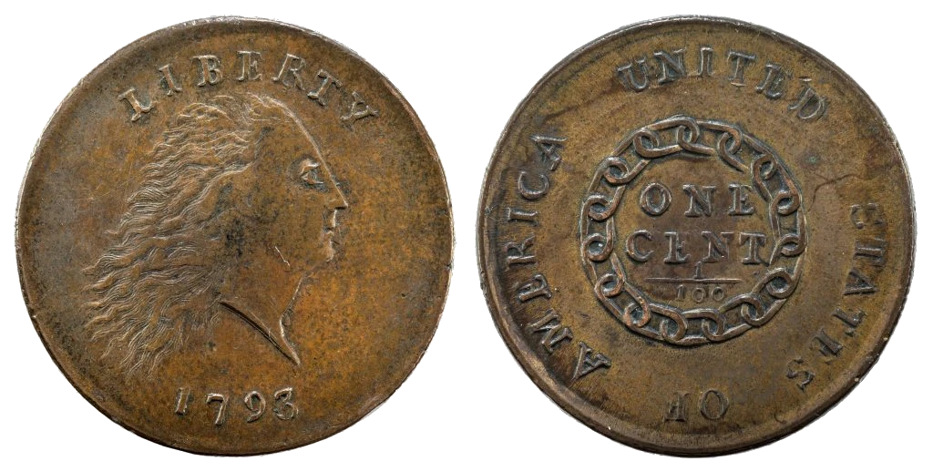 Estados Unidos - Flowing Hair Cent 1793