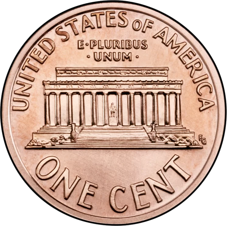 Estados Unidos - Lincoln Memorial Penny - Reverso