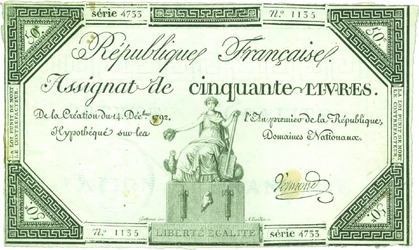 Francia - 50 Libras 1792 - Assignat
