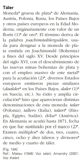 Muestra 1 Diccionario de Numismática