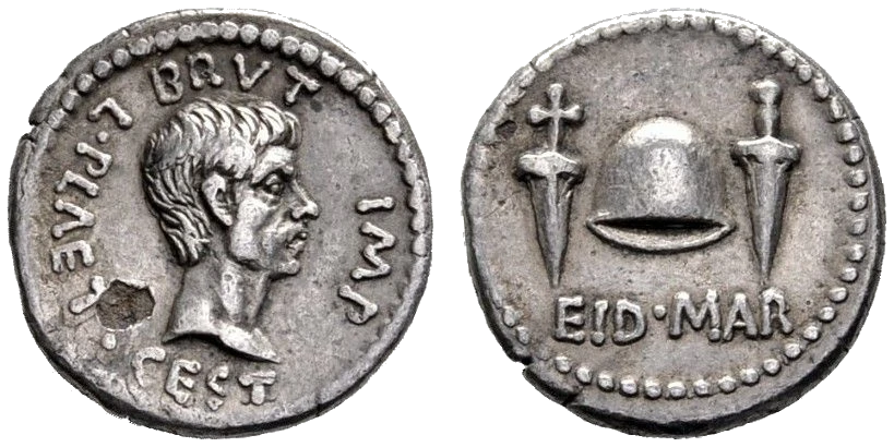 Roma - Denario de Bruto 43 aC - Idus de Marzo