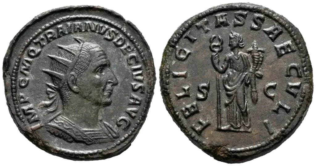 Roma - Doble Sestercio de Trajano Decio 249 dC