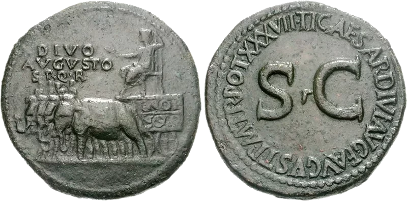 Roma - Sestercio de Augusto 35 aC