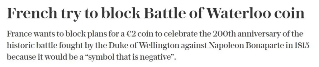 The Telegraph Noticia 2 Euros Waterloo