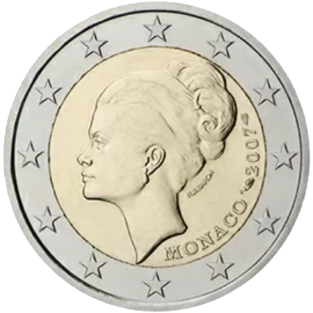 2 Euro Commemorative Coin Monaco 2007 - Grace Kelly