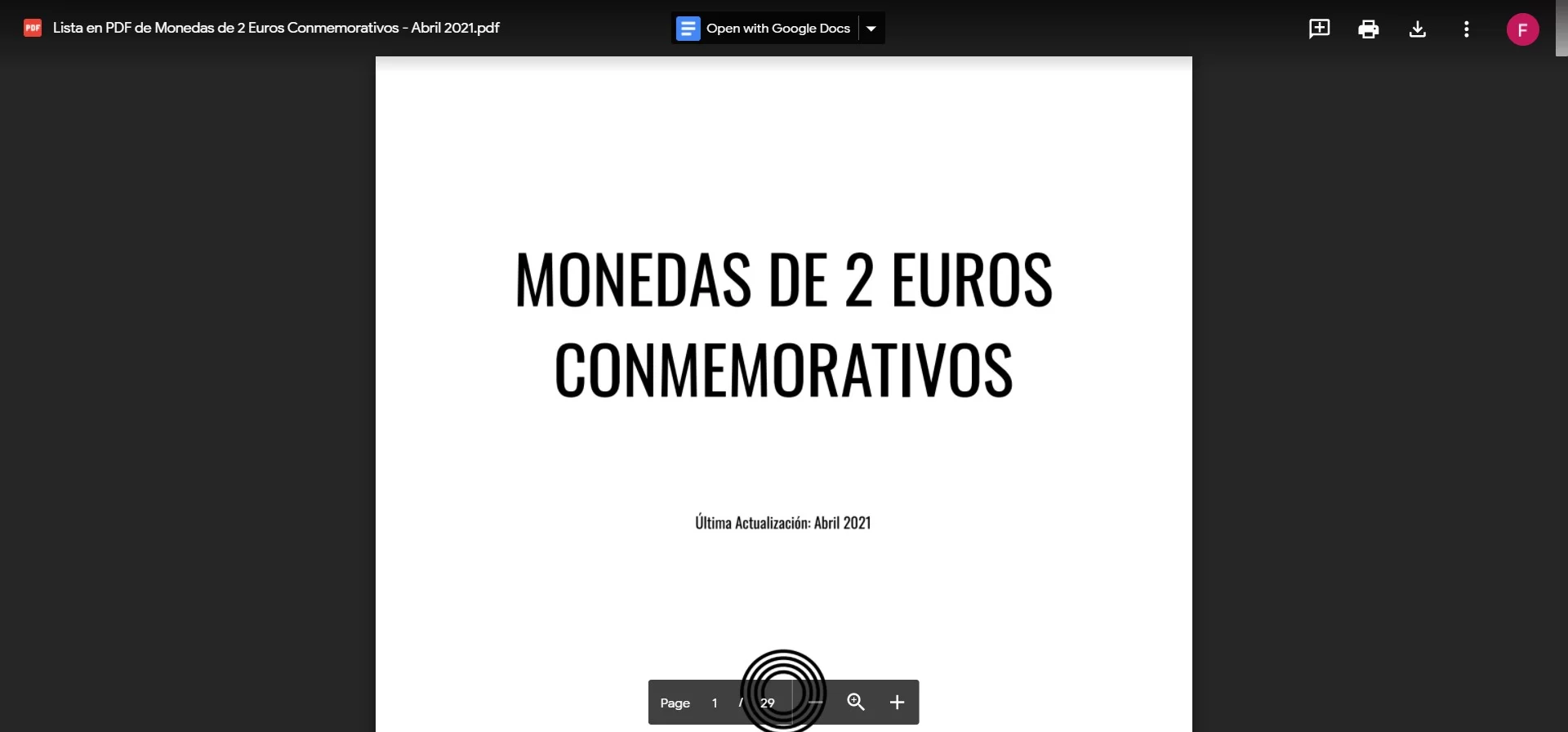 Descarga de la Lista de Monedas de 2 Euros Conmemorativos en PDF