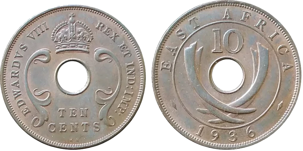 África Oriental Británica - 10 Céntimos 1936 - Cuproníquel