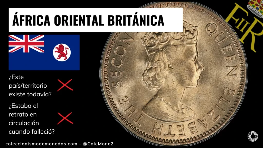 África Oriental Británica - Monedas con Busto de Isabel II