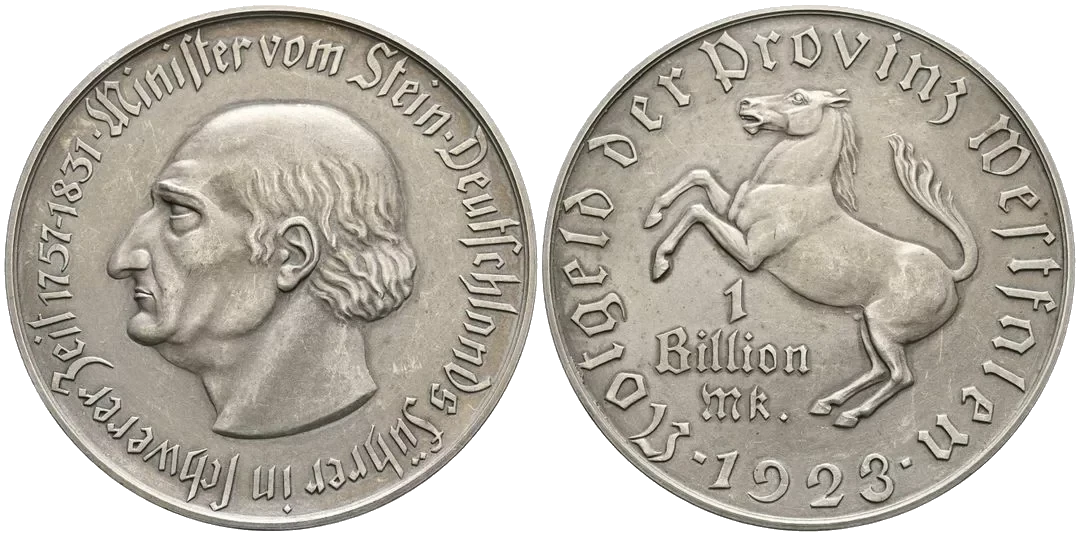 Alemania - 1 Billón de Marcos 1923 - Notgeld - Westfalia