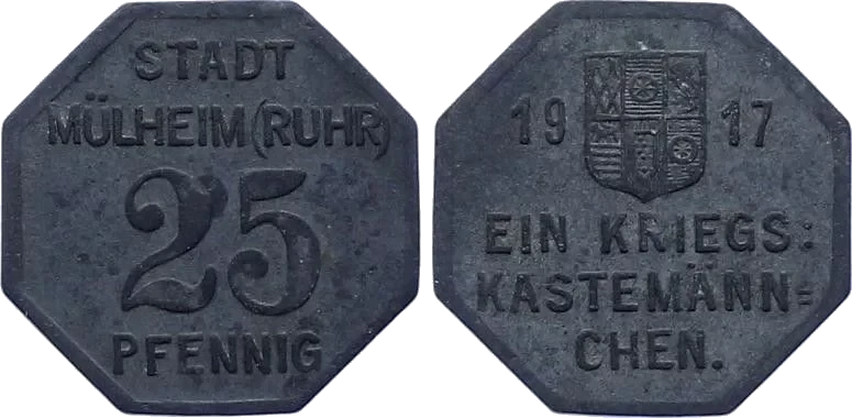 Alemania - 25 Pfennig 1917 - Notgeld - Mülheim