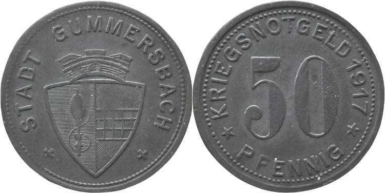 Alemania - 50 Pfennig 1917 - Notgeld - Gummersbach