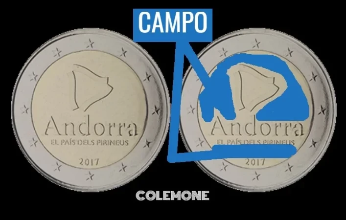 Andorra - 2 Euros Conmemorativos 2017 - País de los Pirineos - Campo de la Moneda