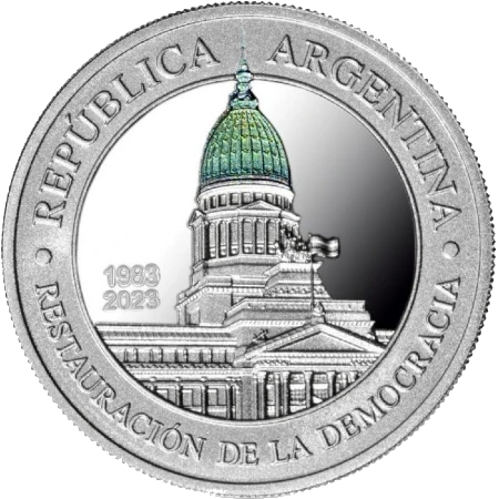 Argentina - 1 Peso 2023 - Restauración de la Democracia - Reverso