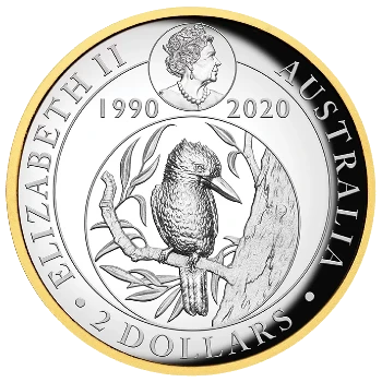 Australia - 2 Dólares 2020 - Kookaburra 30 Aniversario - Reverso