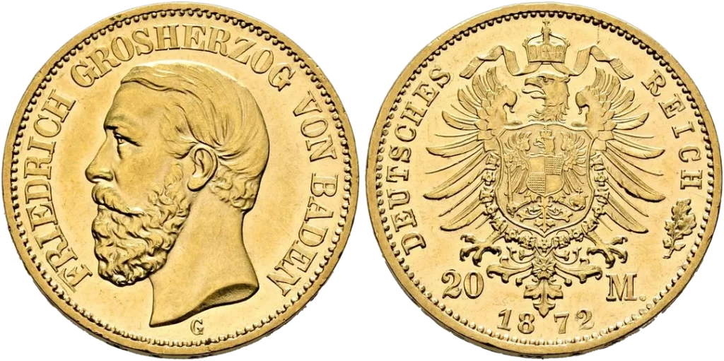 Baden - Alemania - 10 Marcos 1872