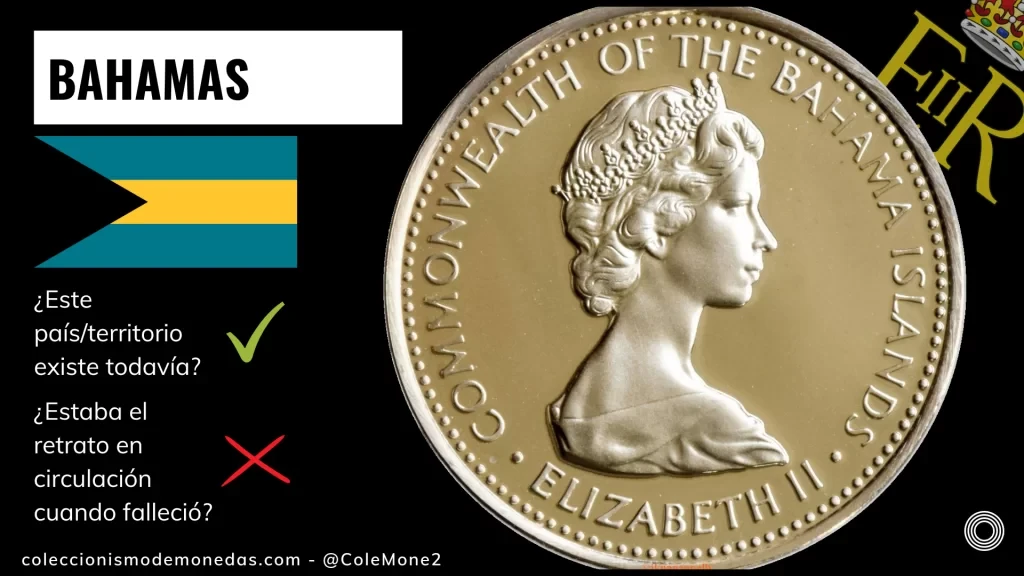 Bahamas - Monedas con Busto de Isabel II
