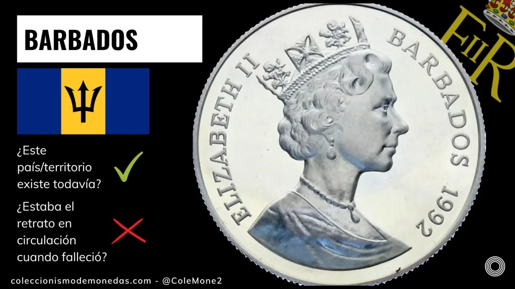 Barbados - Monedas con Busto de Isabel II
