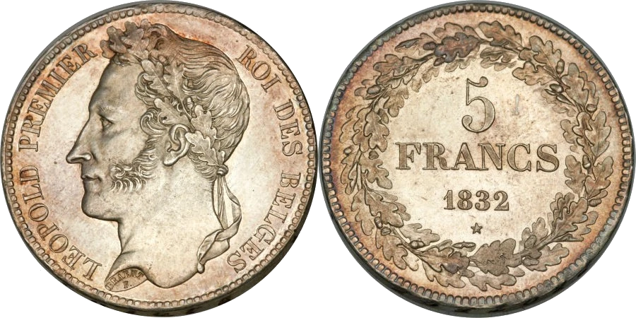 Bélgica - 5 Francos 1832