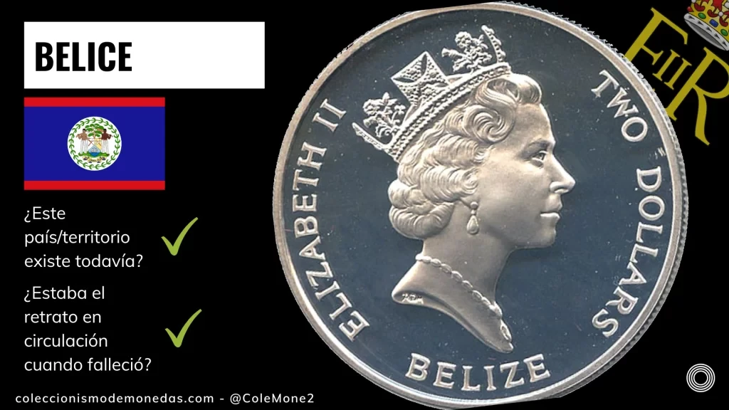 Belice - Monedas con Busto de Isabel II