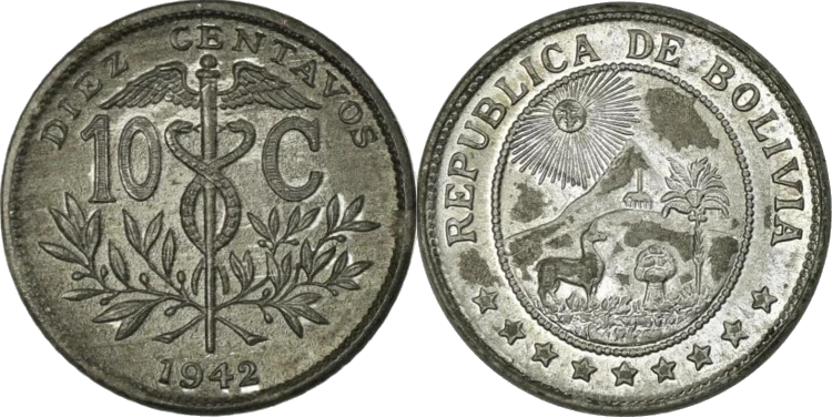Bolivia - 10 Centavos 1942