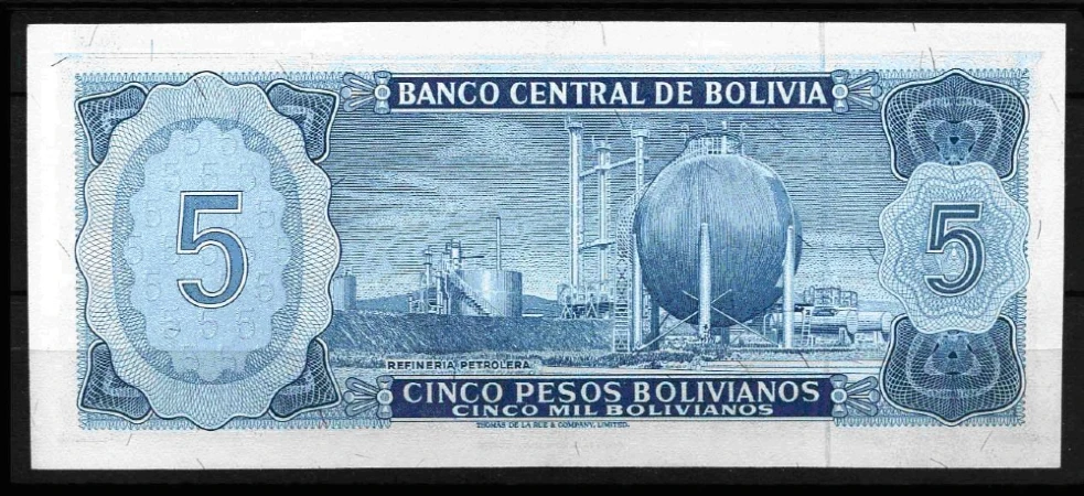 Bolivia - 5 Pesos 1962 - Reverso