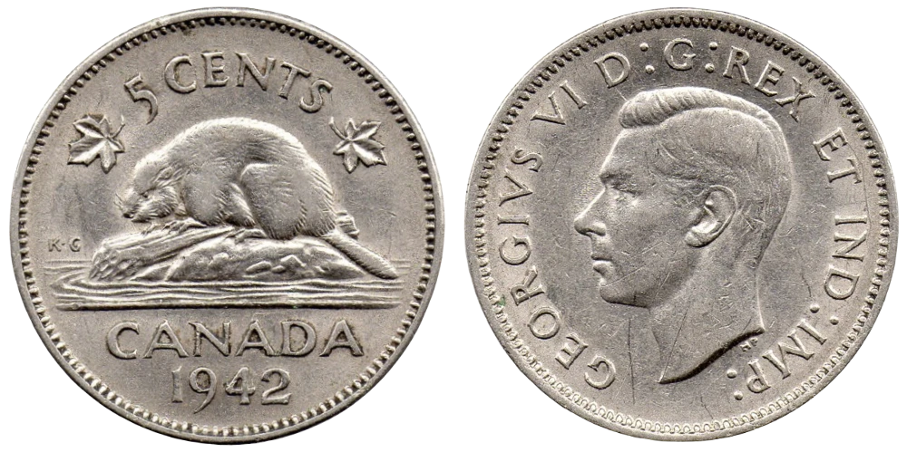 Canadá - 5 Cents 1942 - Níquel