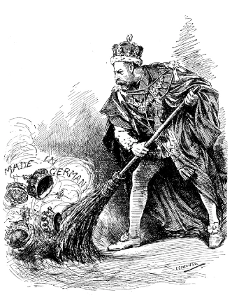 Caricatura sobre el abandono de los títulos alemanes de Jorge V de Reino Unido