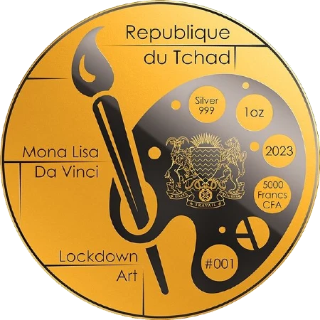 Chad - 5000 Francos 2023 - Mona Lisa con Mascarilla - Anverso