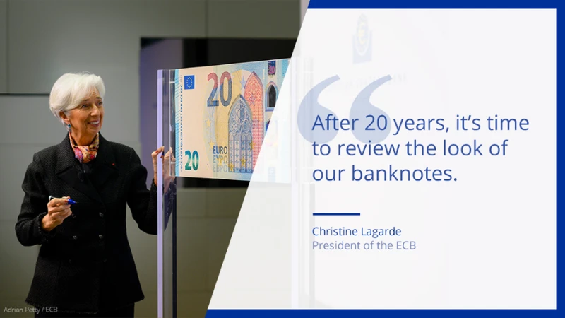 Cita de Christine Lagarde - Rediseño Billetes de Euro