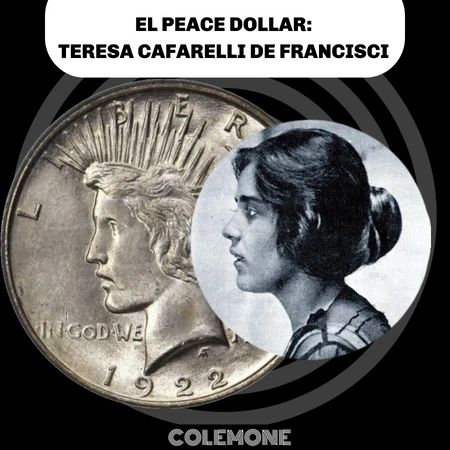 Comparación Peace Dollar y Teresa Cafarelli de Francisci