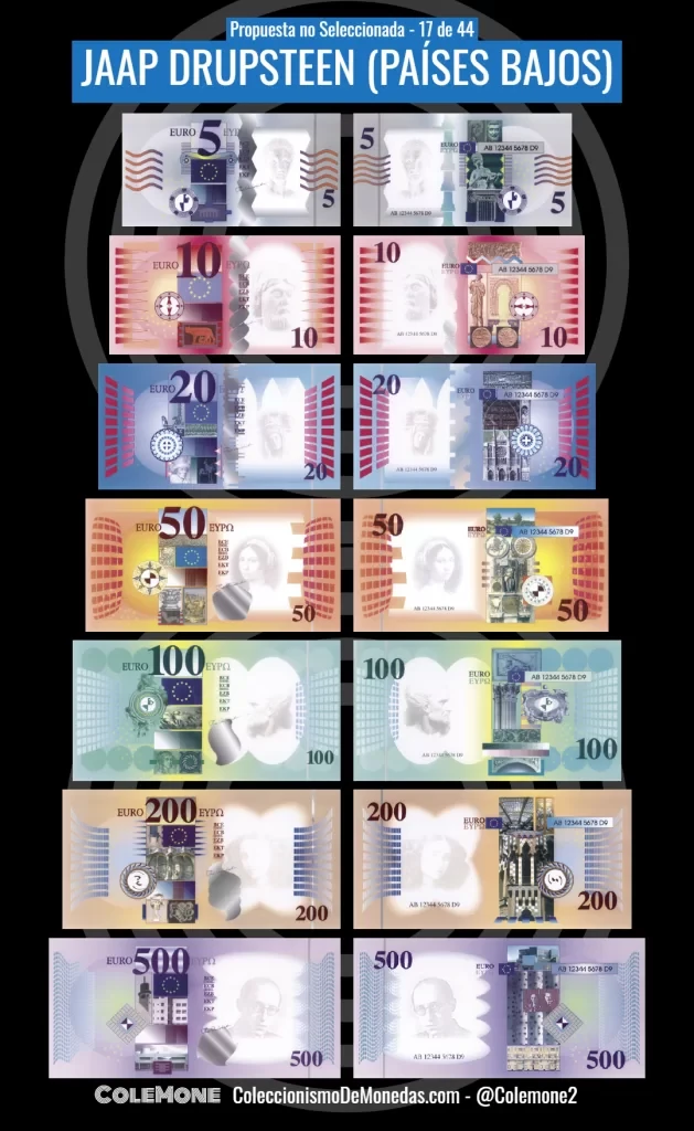 Concurso de Diseño para los Billetes de Euro de 1996 - Propuesta 17 - Drupsteen