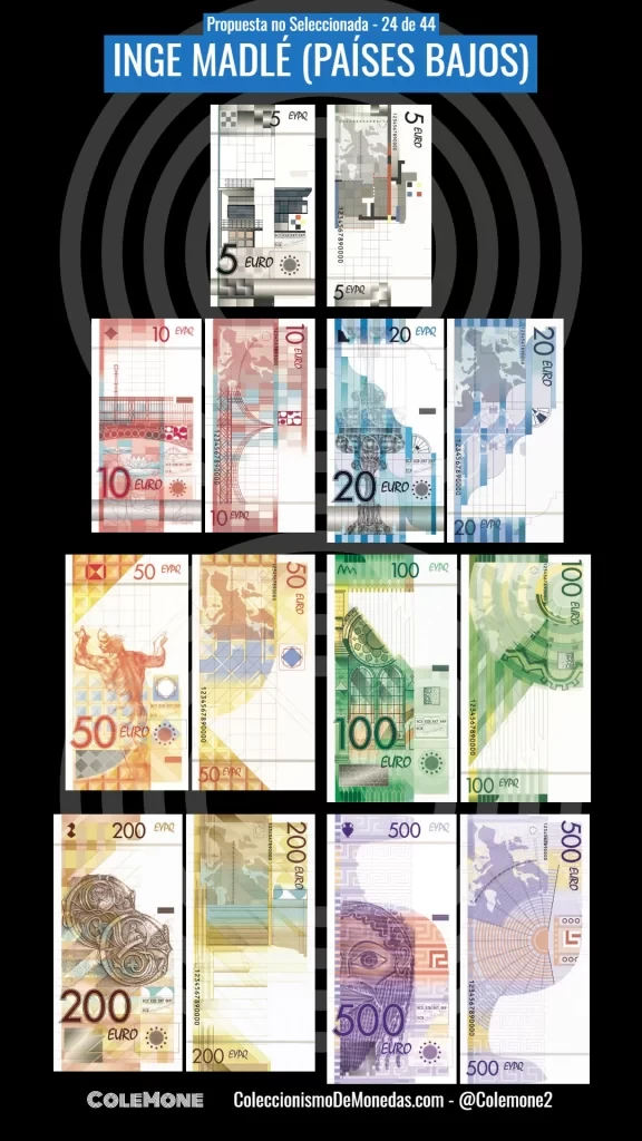 Concurso de Diseño para los Billetes de Euro de 1996 - Propuesta 24 - Madlé