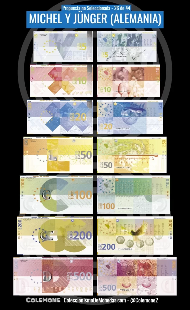 Concurso de Diseño para los Billetes de Euro de 1996 - Propuesta 26 - Michel y Jünger