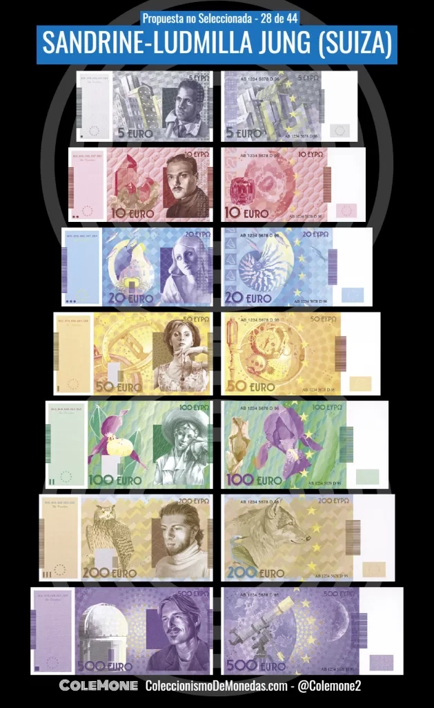 Concurso de Diseño para los Billetes de Euro de 1996 - Propuesta 28 - Jung