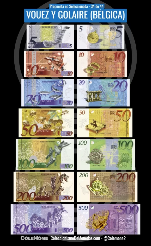 Concurso de Diseño para los Billetes de Euro de 1996 - Propuesta 34 - Vouez y Golaire