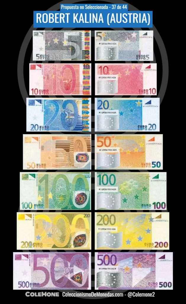 Concurso de Diseño para los Billetes de Euro de 1996 - Propuesta 37 - Kalina