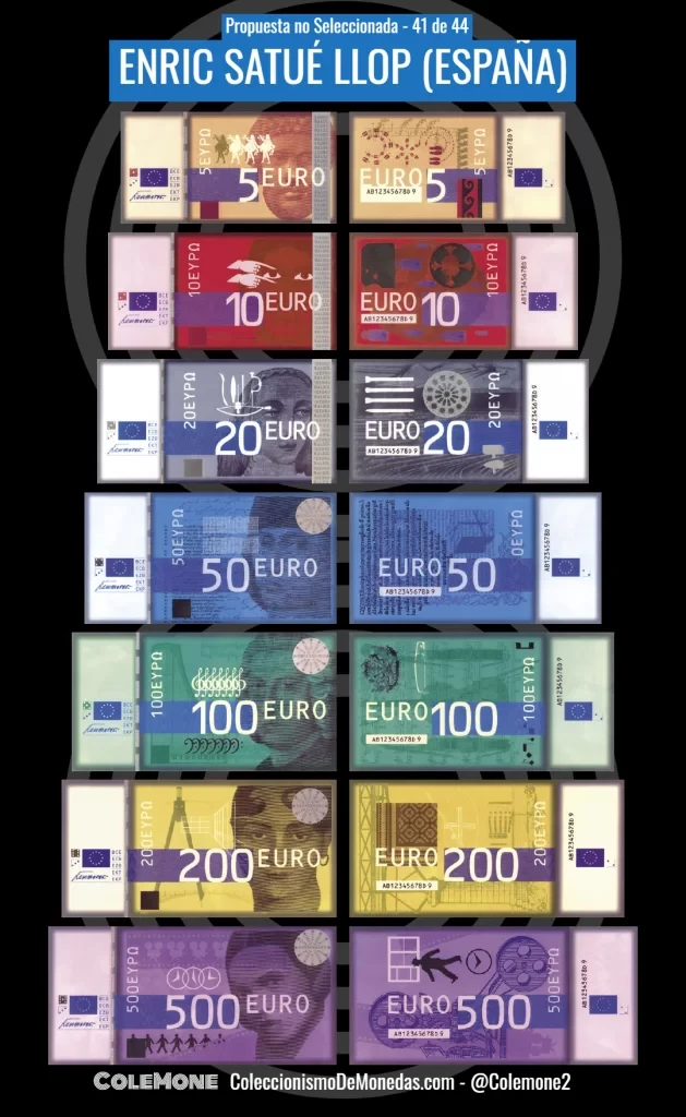 Concurso de Diseño para los Billetes de Euro de 1996 - Propuesta 41 - Satué Llop