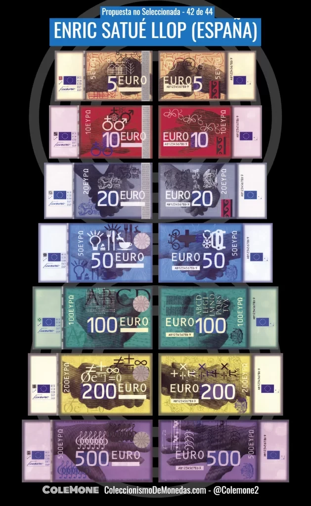 Concurso de Diseño para los Billetes de Euro de 1996 - Propuesta 42 - Satué Llop