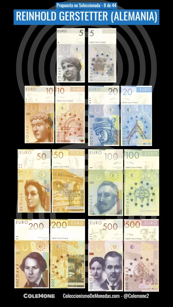 Concurso de Diseño para los Billetes de Euro de 1996 - Propuesta 8 - Gerstetter