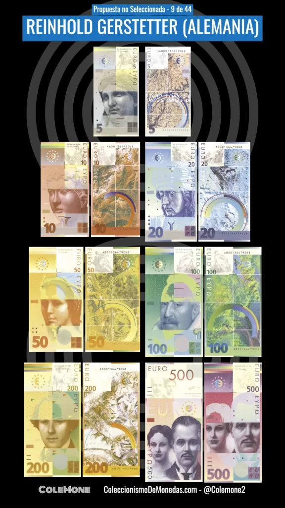 Concurso de Diseño para los Billetes de Euro de 1996 - Propuesta 9 - Gerstetter