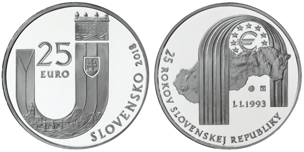 Eslovaquia - 25 Euros 2018 - Fundación de la República Eslovaca