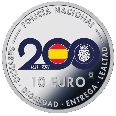 España - 10 Euros 2024 - Policía Nacional - Reverso