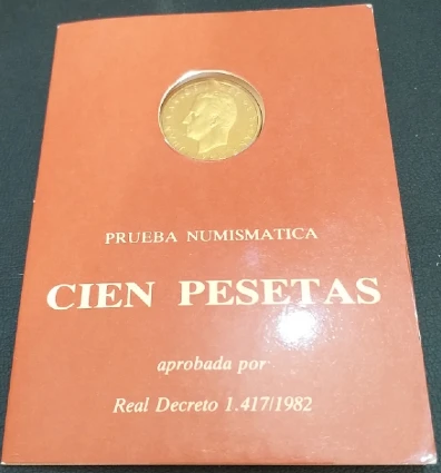 España - 100 Pesetas 1982 - Cartera Prueba Numismática - Portada